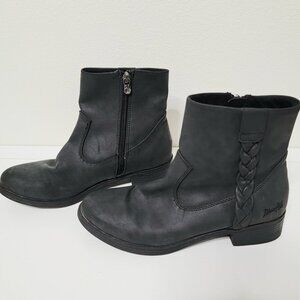 Blowfish Womens Size 8 Comfort Zip Up Ankle Boots Booties Black EUC